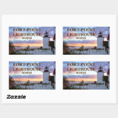 Sticker Rectangulaire Phare de Fort Point, Maine (Feuille)