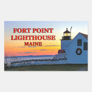 Sticker Rectangulaire Phare de Fort Point, Maine