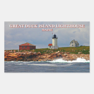 Sticker Rectangulaire Phare de Great Duck Island, Maine
