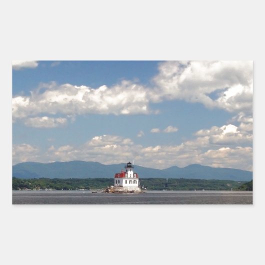 Sticker Rectangulaire Phare de la rivière Hudson (Devant)
