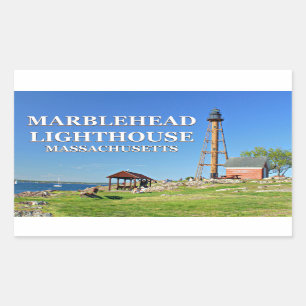 Sticker Rectangulaire Phare de Marblehead, Massachusetts