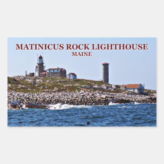 Sticker Rectangulaire Phare de Matinicus Rock, Maine (Devant)