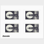 Sticker Rectangulaire Phare de Nubble Light Maine Lune (Feuille)