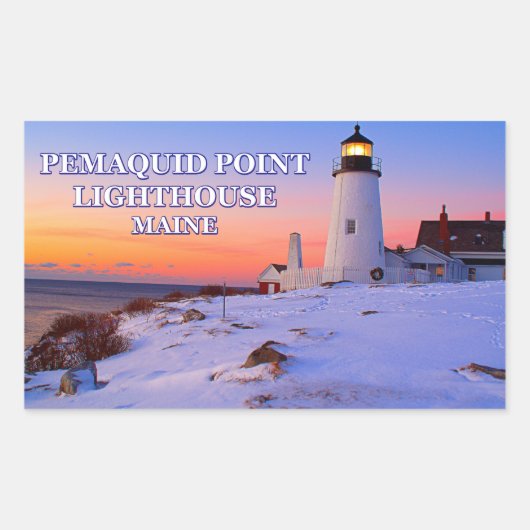 Sticker Rectangulaire Phare de Pemaquid Point, Maine (Devant)