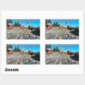 Sticker Rectangulaire Phare de Pemaquid Point, Maine (Feuille)