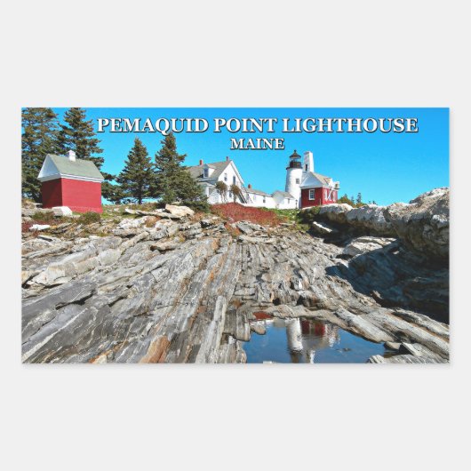 Sticker Rectangulaire Phare de Pemaquid Point, Maine (Devant)
