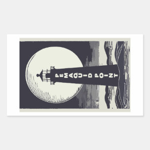 Sticker Rectangulaire Phare de Pemaquid Point sous la Lune