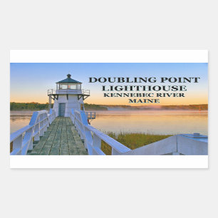 Sticker Rectangulaire Phare de point de doublement, île d'Arrowsic,