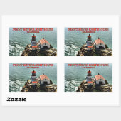 Sticker Rectangulaire Phare de Point Reyes, Californie (Feuille)