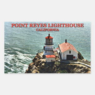 Sticker Rectangulaire Phare de Point Reyes, Californie