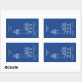 Sticker Rectangulaire Phare de Point Wilson - Washington - AD (Feuille)