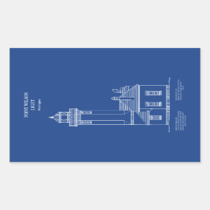Sticker Rectangulaire Phare de Point Wilson - Washington - AD