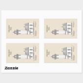 Sticker Rectangulaire Phare de Point Wilson - Washington - SBD (Feuille)