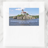 Sticker Rectangulaire Phare de Pomham Rocks, Rhode Island (Sac)