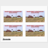 Sticker Rectangulaire Phare de Race Point, Cape Cod, Massachusetts (Feuille)