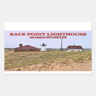 Sticker Rectangulaire Phare de Race Point, Cape Cod, Massachusetts