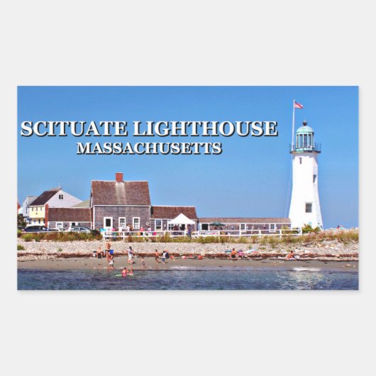 Sticker Rectangulaire Phare De Scituate, Massachusetts (Devant)