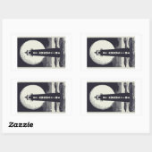 Sticker Rectangulaire Phare de St. Augustine Floride Lune (Feuille)