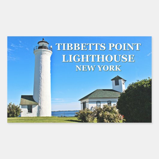 Sticker Rectangulaire Phare de Tibbetts Point, New York (Devant)