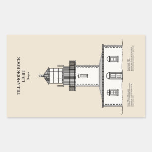 Sticker Rectangulaire Phare de Tillamook Rock - Oregon - SBD