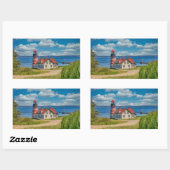 Sticker Rectangulaire Phare de West Quoddy Head, Lubec, Maine (Feuille)