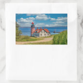 Sticker Rectangulaire Phare de West Quoddy Head, Lubec, Maine (Sac)