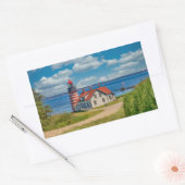 Sticker Rectangulaire Phare de West Quoddy Head, Lubec, Maine (Enveloppe)