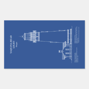 Sticker Rectangulaire Phare de Yaquina Head - Oregon - AD