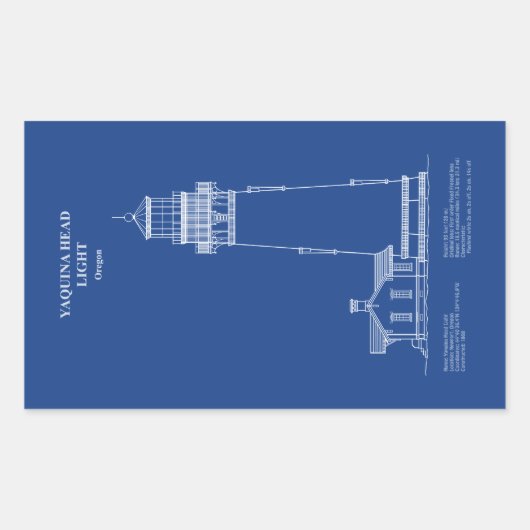 Sticker Rectangulaire Phare de Yaquina Head - Oregon - AD (Devant)