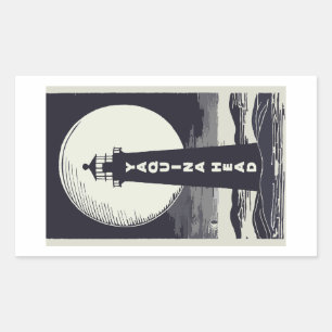 Sticker Rectangulaire Phare de Yaquina Head Oregon Moon