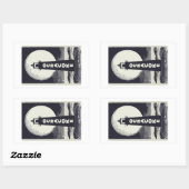 Sticker Rectangulaire Phare d'Ocracoke Lune de Caroline du Nord (Feuille)