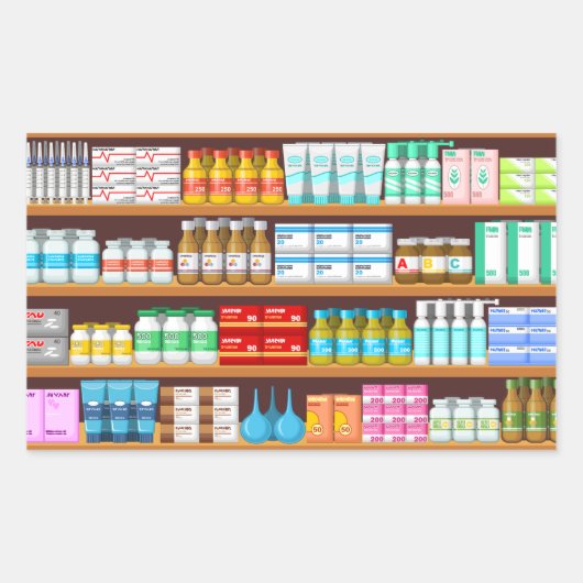 Sticker Rectangulaire Pharmacie (Devant)