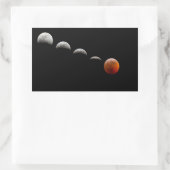 Sticker Rectangulaire Phases de la lune à une Éclipse complète du Sticke (Sac)