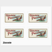 Sticker Rectangulaire Pheasant d'or (Feuille)