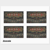 Sticker Rectangulaire Philadelphie 1876 pennsylvanie (Feuille)