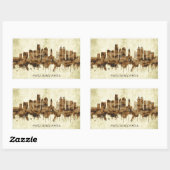 Sticker Rectangulaire Philadelphie Pennsylvanie (Feuille)
