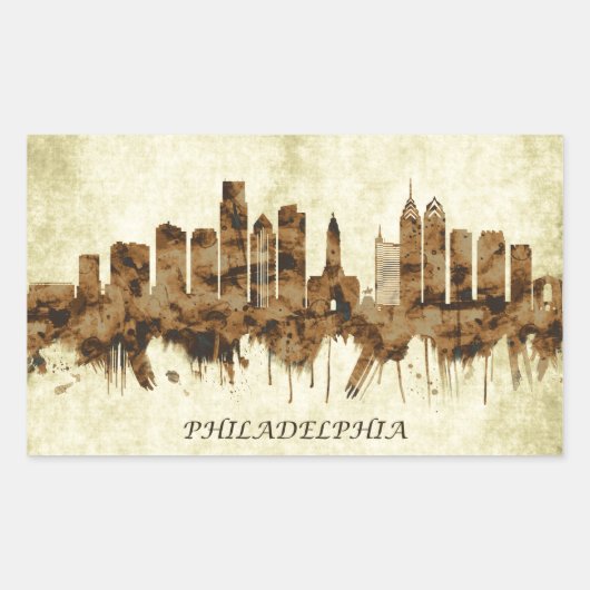 Sticker Rectangulaire Philadelphie Pennsylvanie (Devant)