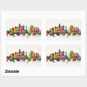 Sticker Rectangulaire Philadelphie Pennsylvanie Skyline (Feuille)