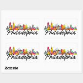 Sticker Rectangulaire Philadelphie Pennsylvanie Skyline (Feuille)
