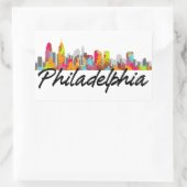 Sticker Rectangulaire Philadelphie Pennsylvanie Skyline (Sac)