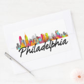 Sticker Rectangulaire Philadelphie Pennsylvanie Skyline (Enveloppe)