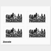 Sticker Rectangulaire Philadelphie Skyline (Feuille)