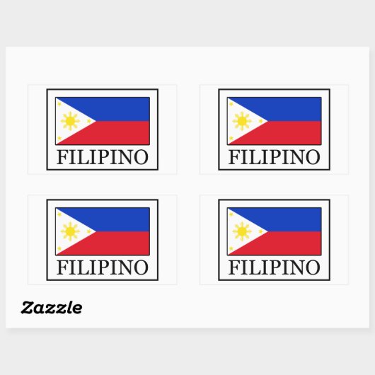 Sticker Rectangulaire Philippin (Feuille)