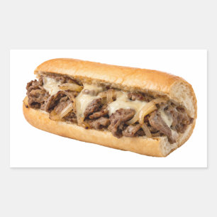 Sticker Rectangulaire Philly Cheesesteak sur fond blanc