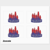 Sticker Rectangulaire Philly Skyline newwave patriote (Feuille)
