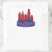 Sticker Rectangulaire Philly Skyline newwave patriote (Sac)