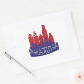 Sticker Rectangulaire Philly Skyline newwave patriote (Enveloppe)