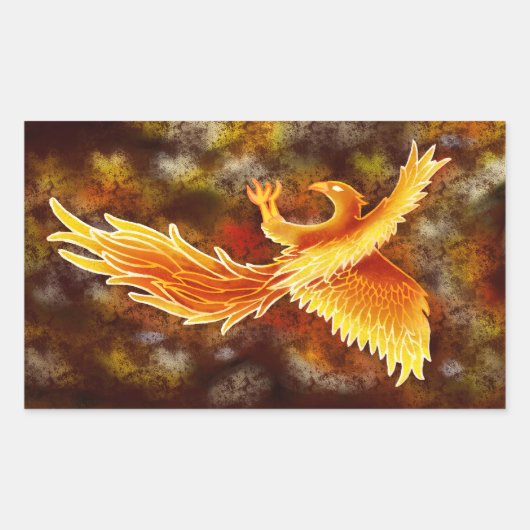 Sticker Rectangulaire Phoenix en vol (Devant)