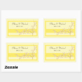 Sticker Rectangulaire Phoque Floral jaune-Mariage (Feuille)