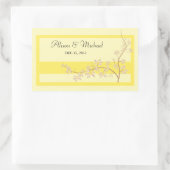 Sticker Rectangulaire Phoque Floral jaune-Mariage (Sac)